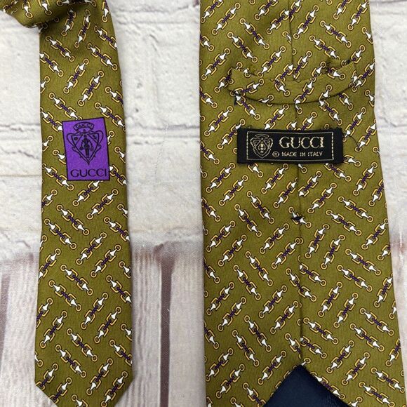 Gucci Men 100% Silk Necktie Tie Made in Italy D045 -18 - Picture 7 of 14